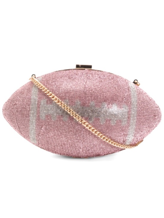 JOSEPH D'AREZZO Handbags - JOSEPH D'AREZZO Crystal Football Bag Rhinestone Crossbody Clutch NWT